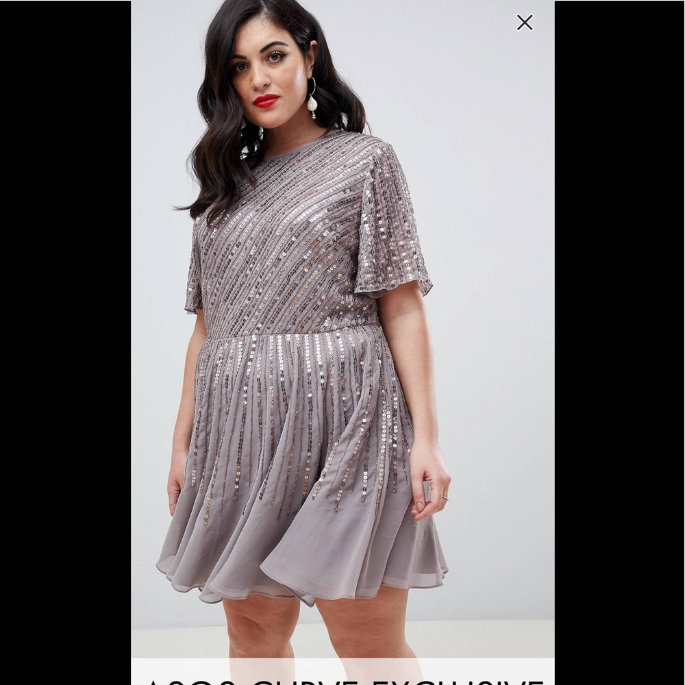 ASOS DESIGN Curve Embellished Smock Dress
